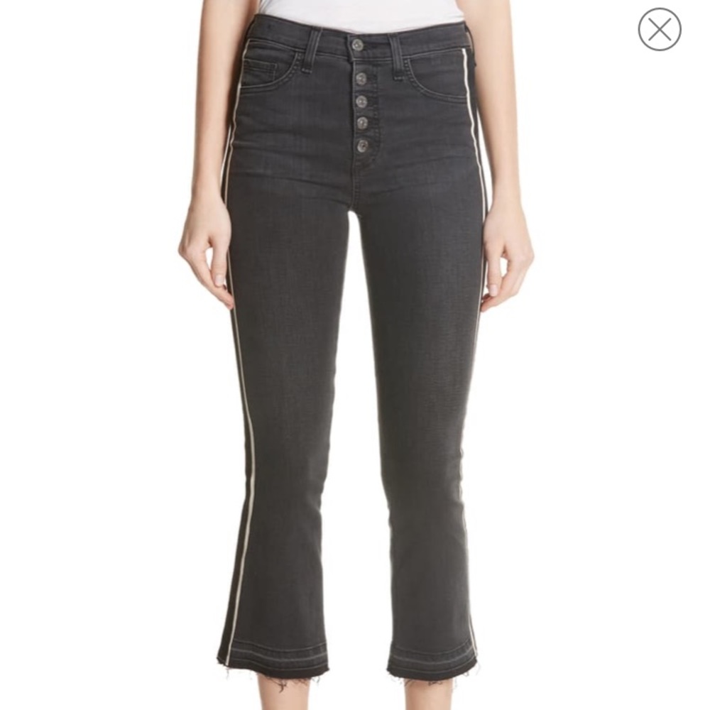 Veronica Beard Carly Side Stripe Crop Flare Jeans Size 26